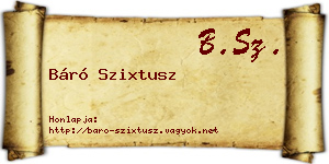 Báró Szixtusz névjegykártya
